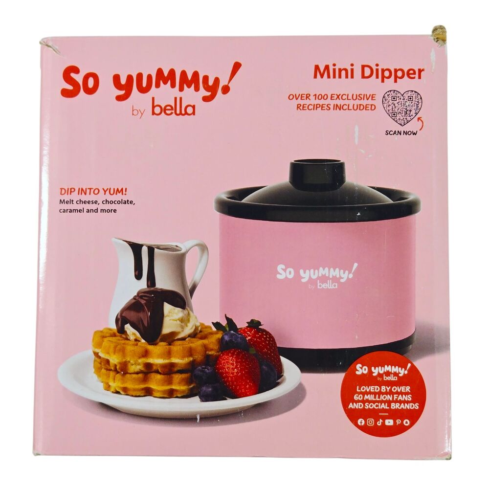So Yummy! Bella Mini Dipper Electric Fondue - Pink 0.65 Qt / 2.5 cups